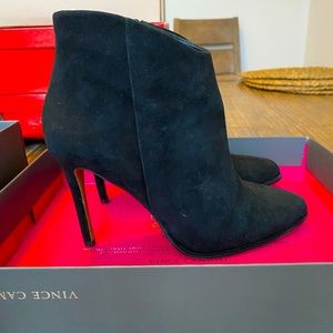 Vince Camuto black suede booties